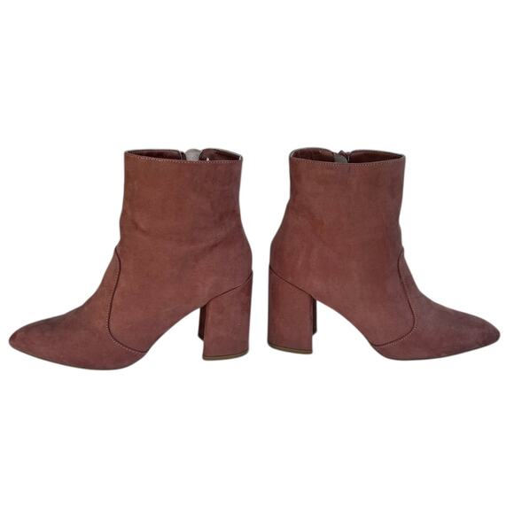 Charlotte Russe Mauve Suede Ankle Boots Size 8 Heeled Bootie - Picture 4 of 10